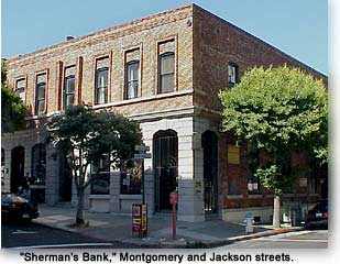 Photograph of Sherman's bank at Montgomery and Jackson streets