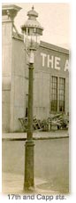 Gas lamp on the southwest corner of 17th and Capp streets in the Mission District